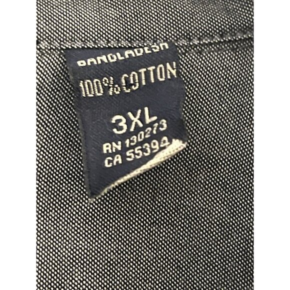 Wrangler Mens 3XL XXXL Gray & Blue Checkered Flannel Work Chore Shirt - Picture 3 of 10